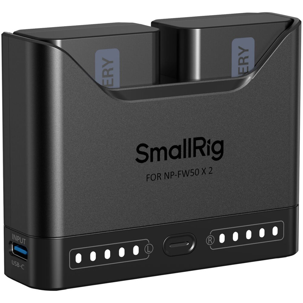 SmallRig - NP-FW50 Camera Battery Kit - 5488 - Dual-Bay USB-C Charger - 2 x 1030mAh