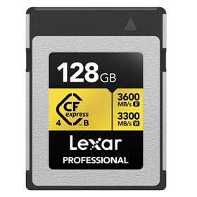 Lexar 128GB Professional (3600MB/Sec) CFexpress Type B Gold 4.0 Series Memory Card