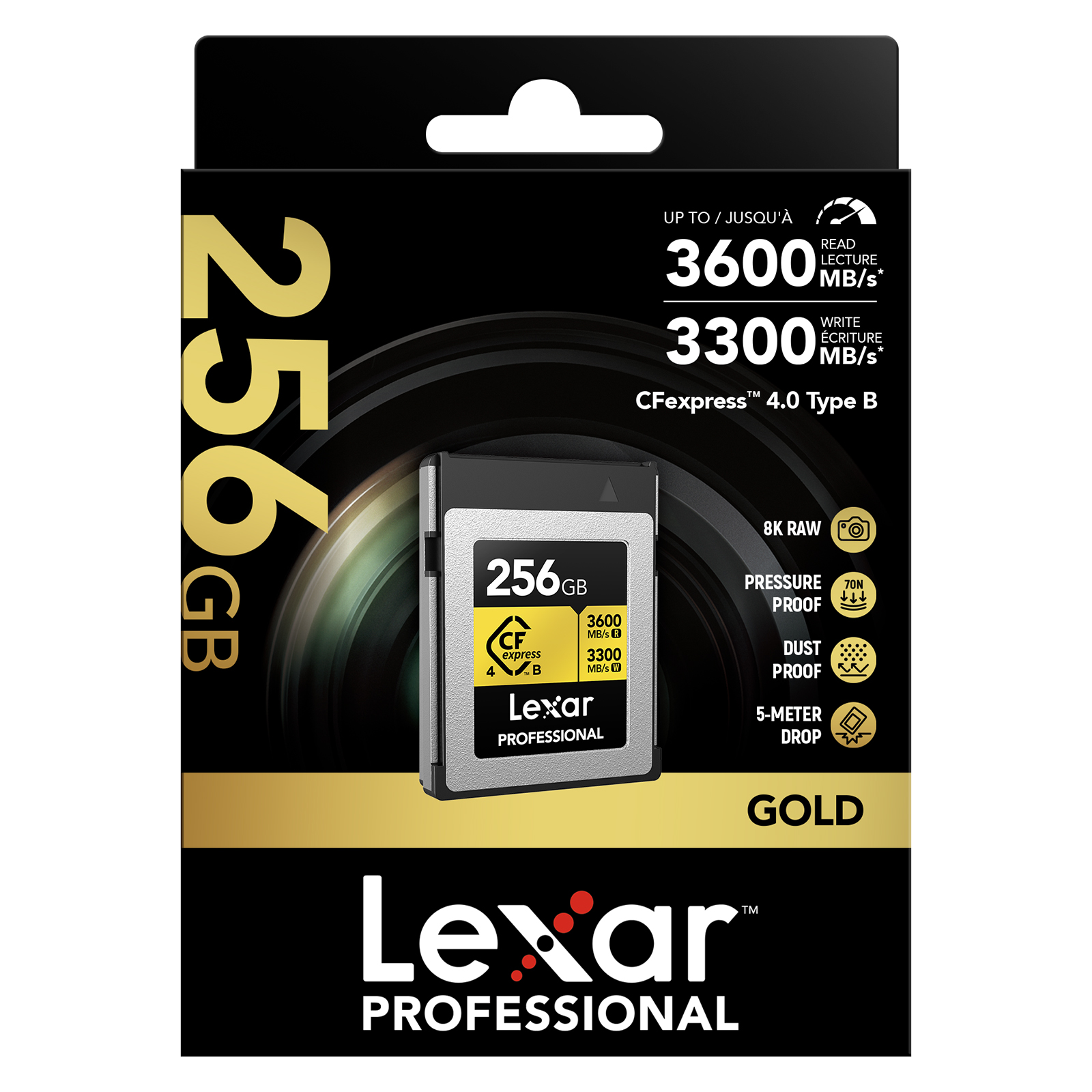Lexar 256GB Professional (3600MB/Sec) CFexpress Type B Gold 4.0