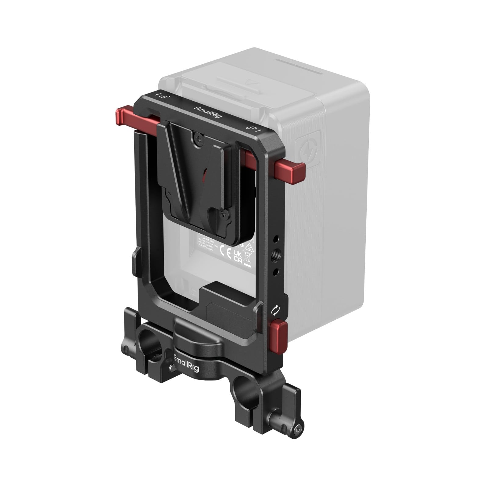 Rotatable V-Mount Battery Plate with Dual V-Locks and 15mm Dual Rod Clamp