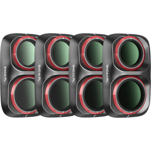 Freewell DJI Osmo Pocket 4P Pro Filters - Bright day - 4Pack - Black