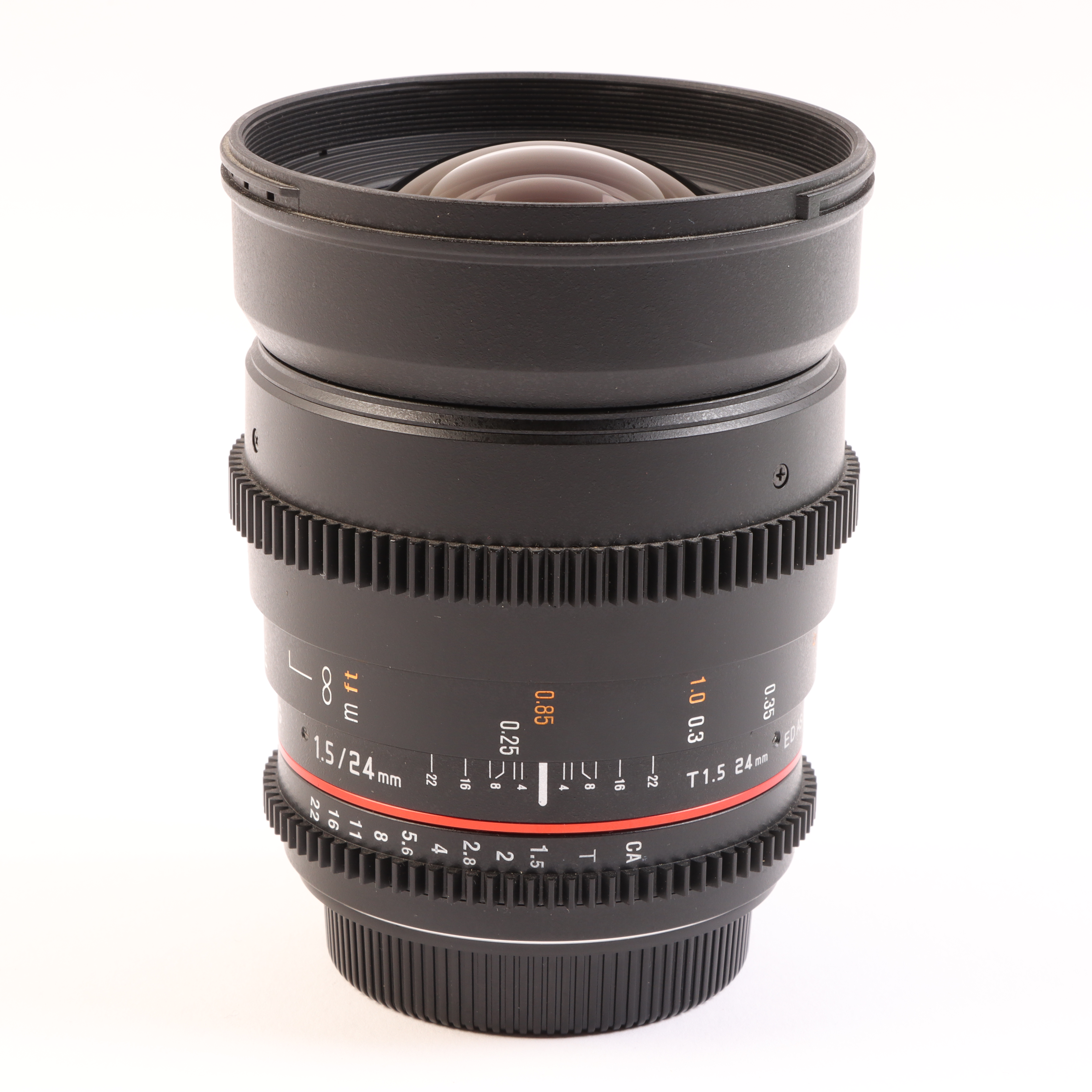 USED Samyang 24mm T1.5 ED AS IF UMC II VDSLR Lens for Canon EF